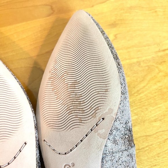 Corso Como Size 6.5 Gold Bronze Brown Beige Point Toe Slingback Flats Shoes - Picture 11 of 14